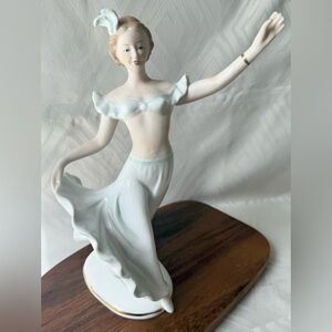 Large Limoges Porcelain Dancer Figurine with Gold Marking Vintage
